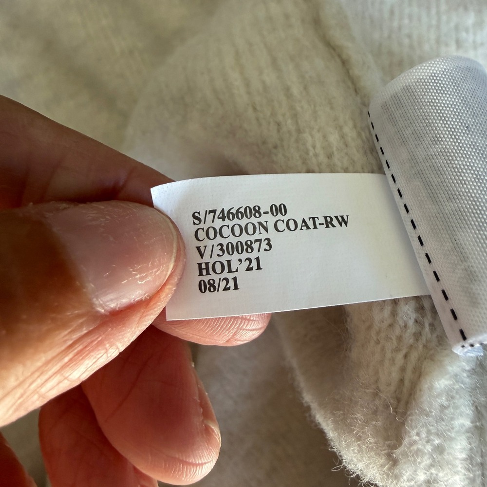 Banana Republic Womens Aire Cocoon Coatigan Cardigan Sweater Oatmeal Beige L NEW - Picture 12 of 12
